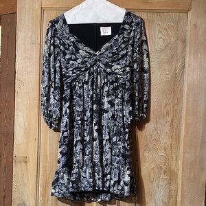 Cinq à Sept Navy and White Floral Mini Dress